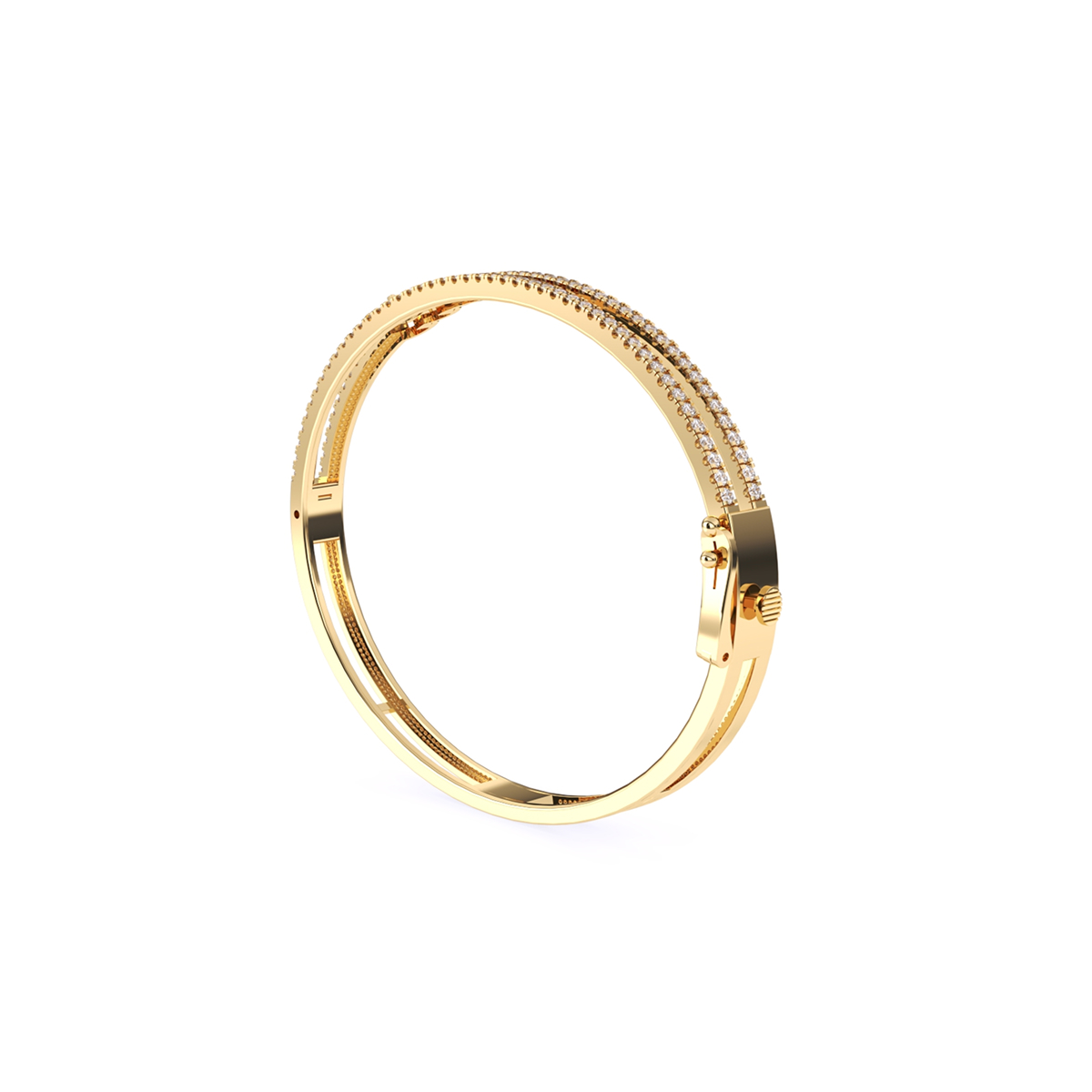 Stackable Two Row Round Diamond Bracelet